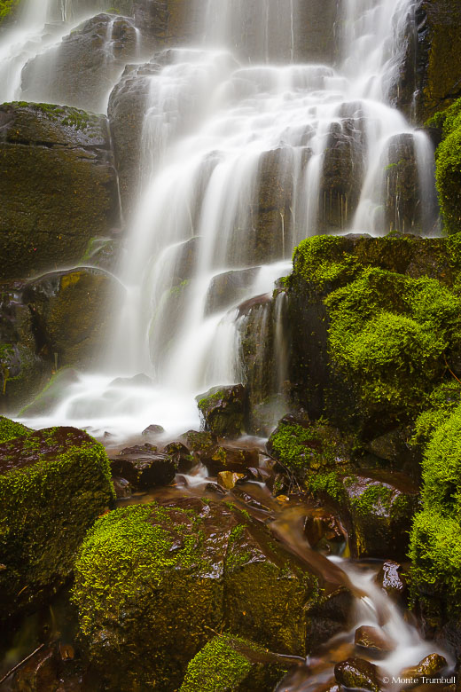 A section of Fairy Falls in the Columbia Gorge, outside of Portland, Oregon.